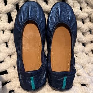 Tieks Metallic Blue Leather Flats